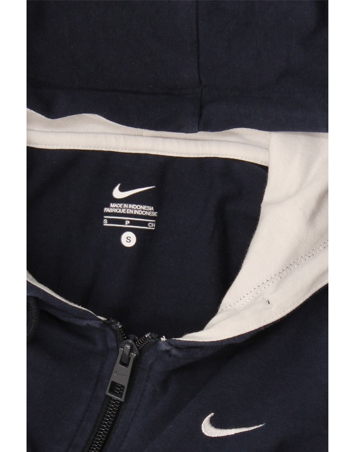 Felpa con cappuccio e zip da donna Nike UK 10 Small Blu Navy Colourblock