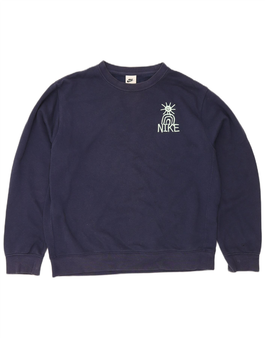 Felpa grafica da uomo Nike Felpa media in cotone blu navy