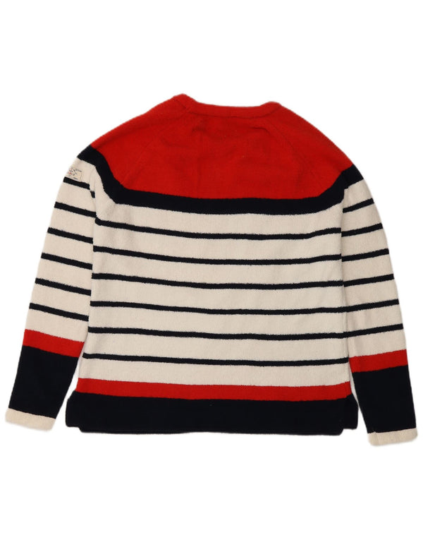 Joules Maglione da donna con scollo a barca maglione UK 8 piccolo a righe multicolore