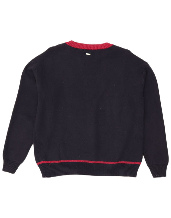 Maglione maglione con scollo a barca da donna Armani Exchange UK 10 piccolo blu navy