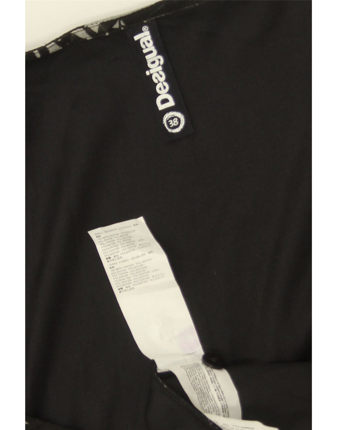 DESIGUAL Abito a portafoglio senza maniche da donna EU 38 Poliestere floreale nero medio