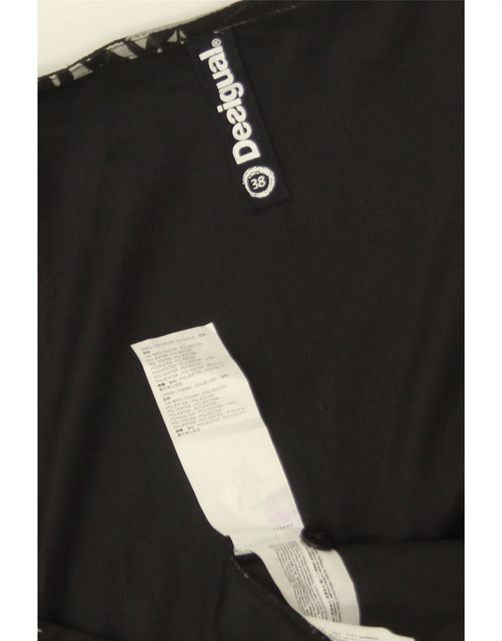 DESIGUAL Abito a portafoglio senza maniche da donna EU 38 Poliestere floreale nero medio