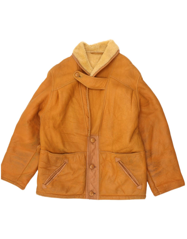 Giacca in shearling vintage da uomo UK 42 XL Shearling beige