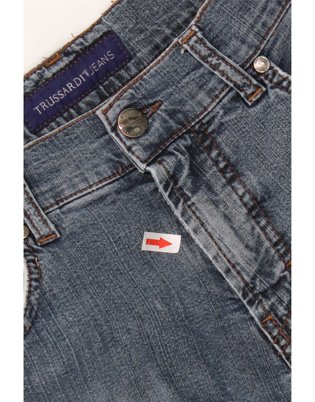 Jeans Straight Uomo Trussardi W34 L32 Blu Cotone