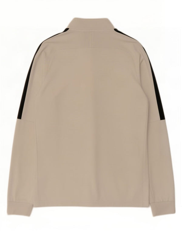 Giacca da tuta da uomo Nike Dri Fit, giacca in poliestere color block bianco medio