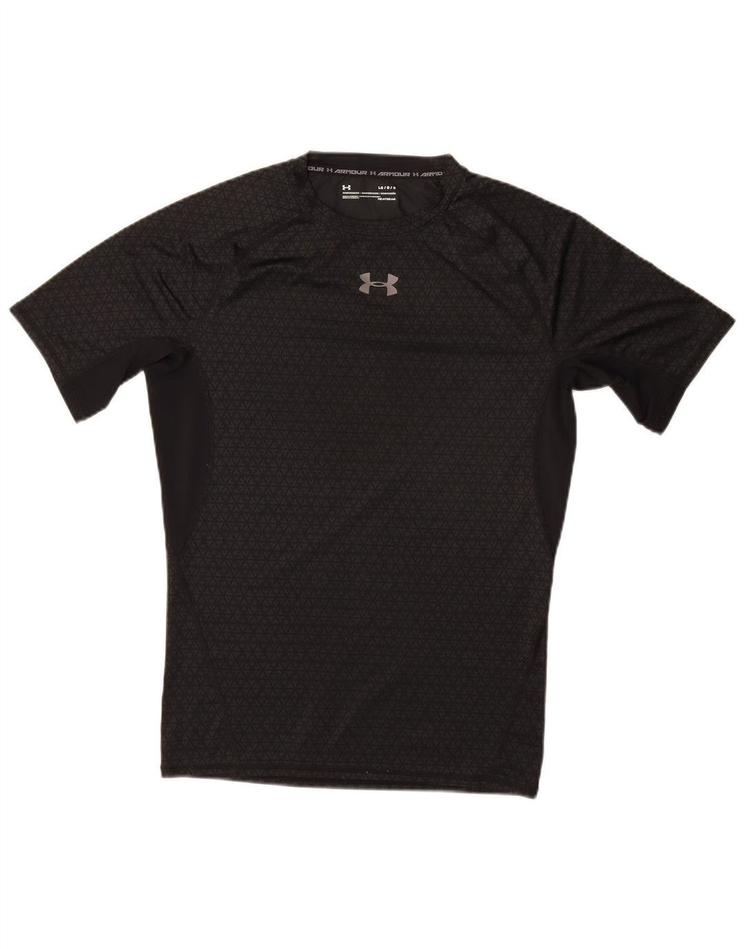 T-shirt da uomo UNDER ARMOUR Heat Gear Top grande sintetico grigio geometrico
