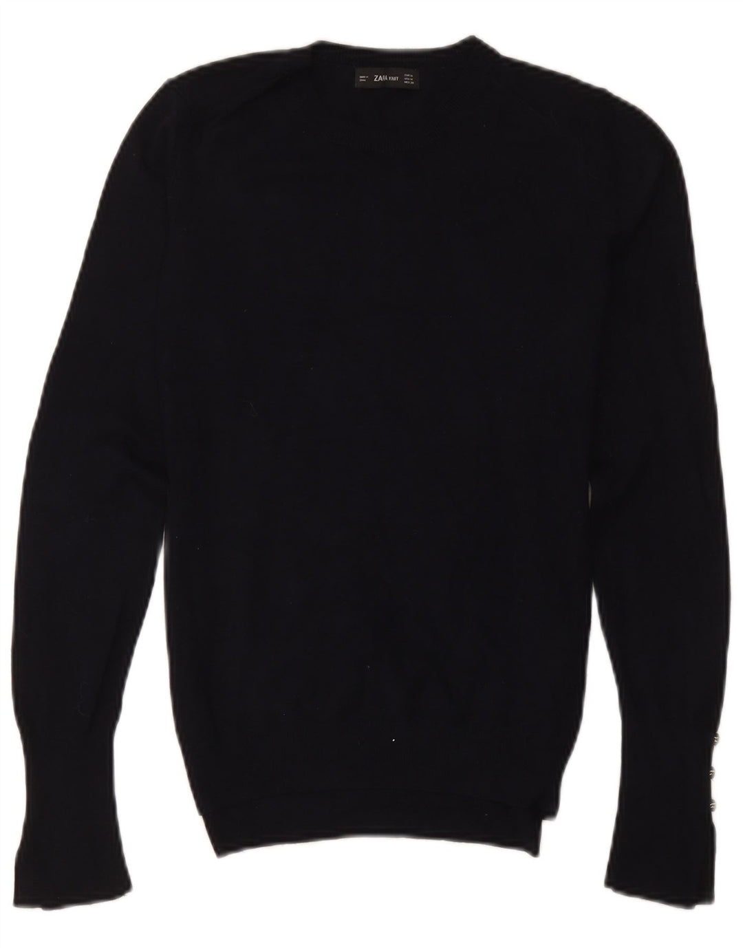 Maglione maglione girocollo da donna Zara UK 12 viscosa nera media