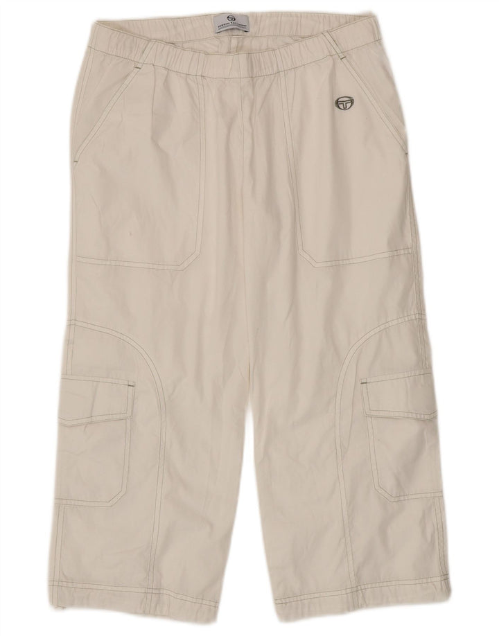 Pantaloni cargo Capri da donna Sergio Tacchini piccoli W27 L20 cotone bianco
