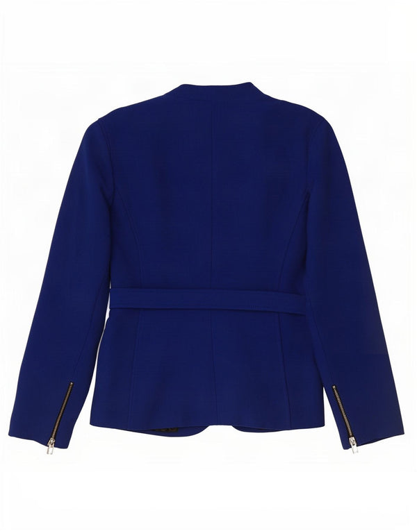 Zara Womens 1 Button Blazer Jacket UK 16 Large Blue Viscose