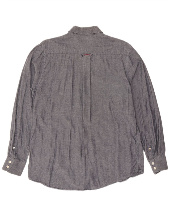 CREW CLOTHING Camicia da uomo dalla vestibilità classica in cotone blu navy medio