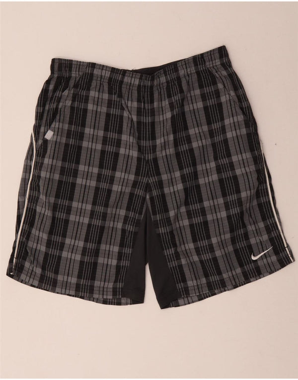 Pantaloncini sportivi Nike da uomo in poliestere a quadri grigio medio