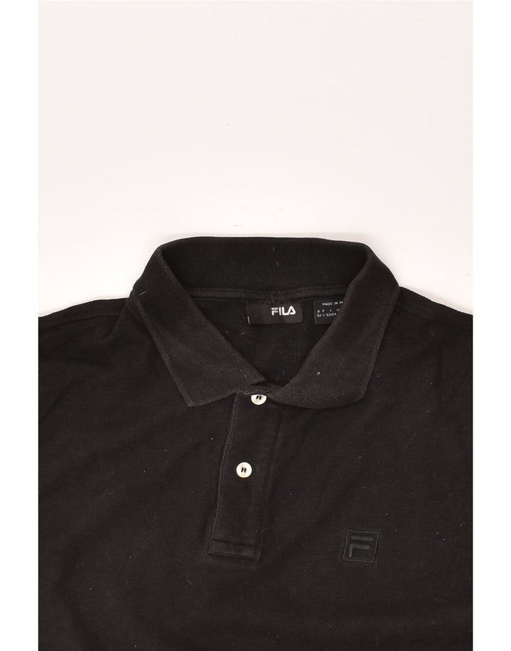 FILA Mens Polo Shirt Large Black Cotton | Vintage Fila | Thrift | Second-Hand Fila | Used Clothing | Messina Hembry 