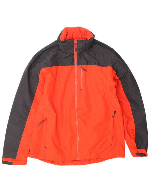 MOUNTAIN WAREHOUSE Giacca antipioggia da uomo con cappuccio UK 40 Large Orange Colourblock