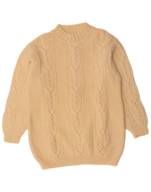 Maglione da donna Benetton con collo alto, UK 14, grande, in lana bianca