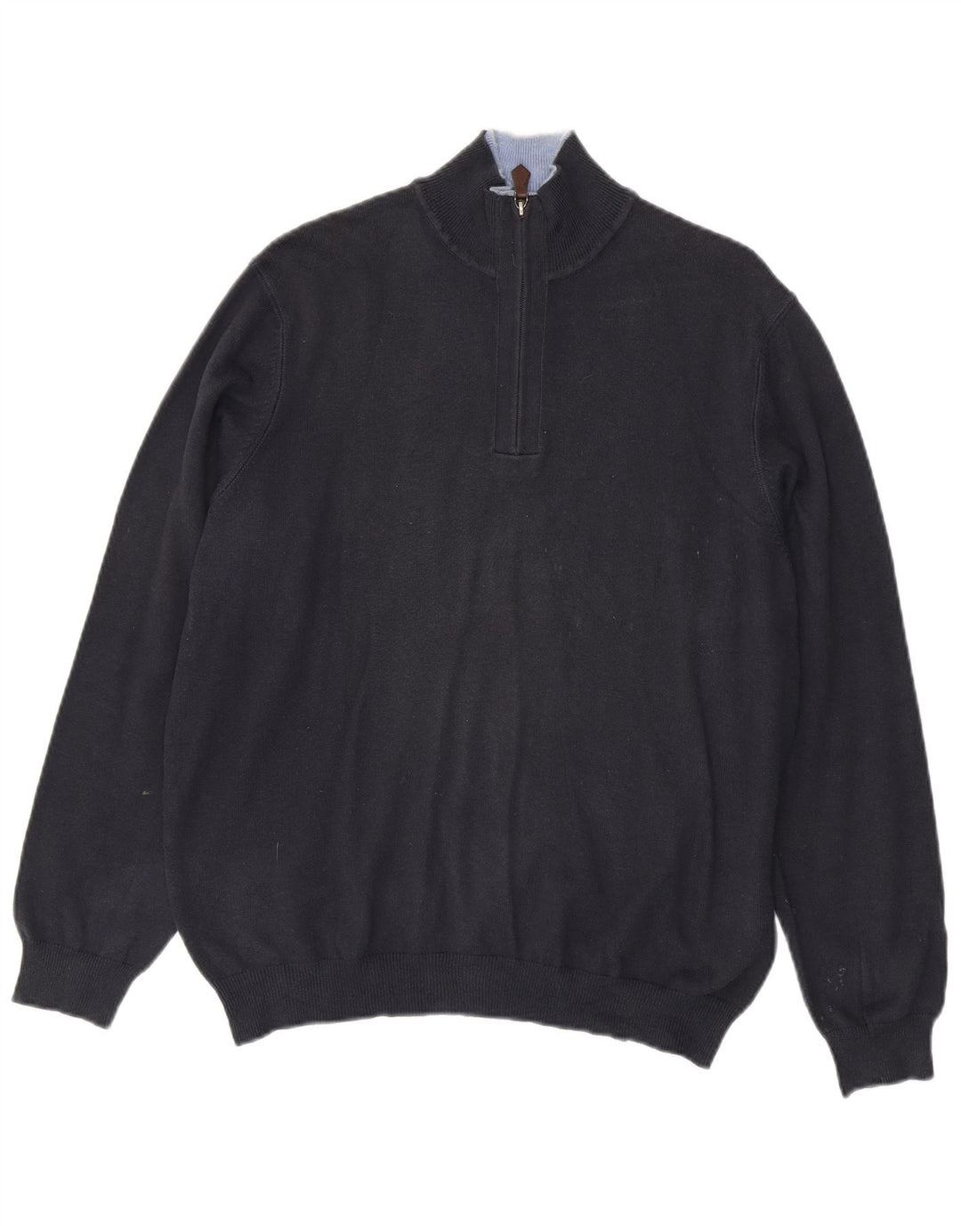 Massimo Dutti Maglione da uomo con collo con zip EU 38 Cotone medio blu navy