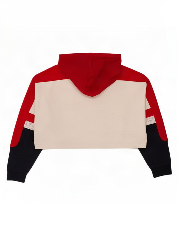 Maglione con cappuccio grafico corto da donna Tommy Hilfiger UK 16 grande bianco