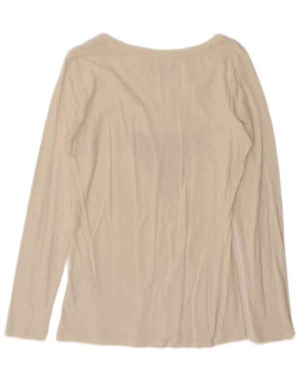 Guess Top grafico da donna a maniche lunghe UK 12 medio bianco sporco
