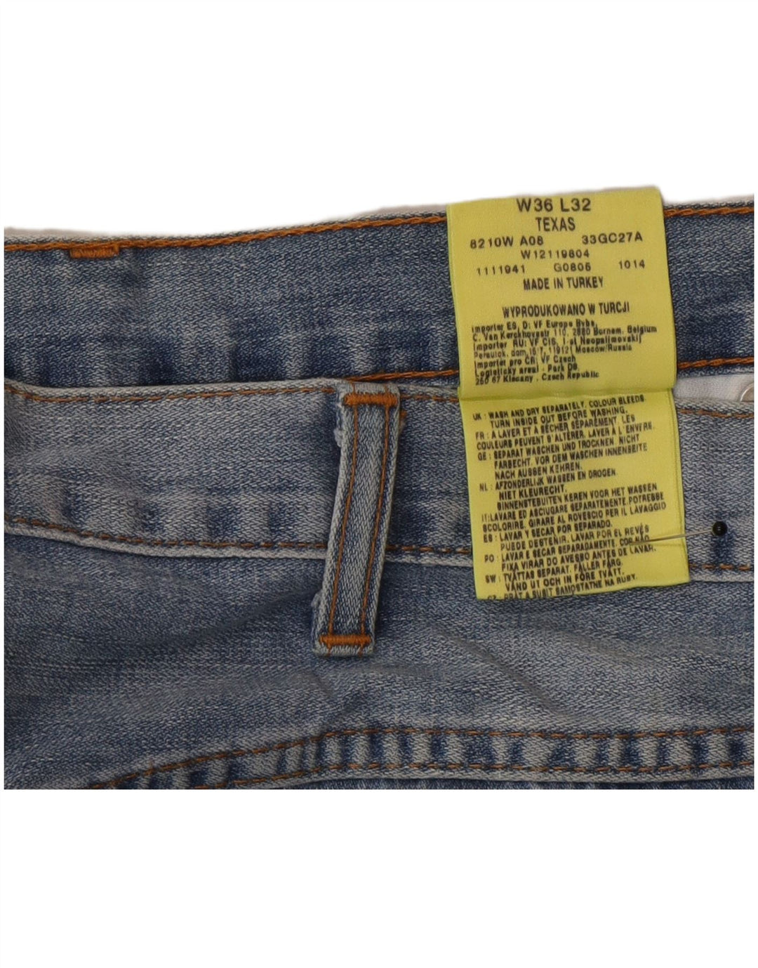 Jeans dritti da uomo Wrangler Texas W36 L32 cotone blu