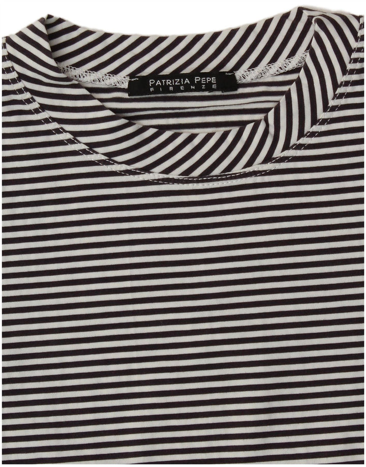 Patrizia Pepe T-shirt da donna Top UK 8 Small Black Striped