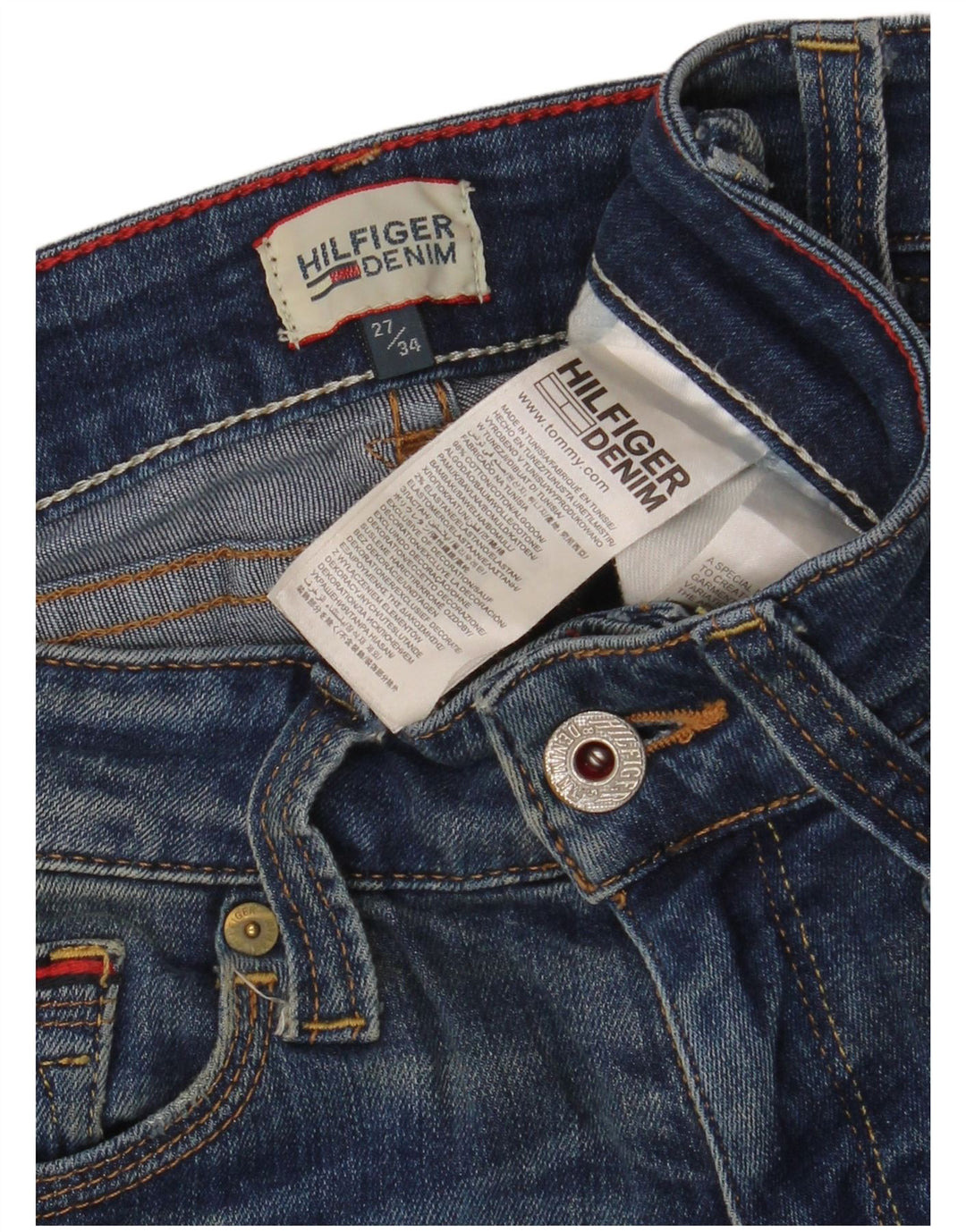 Jeans slim da donna Tommy Hilfiger W27 L30 cotone blu