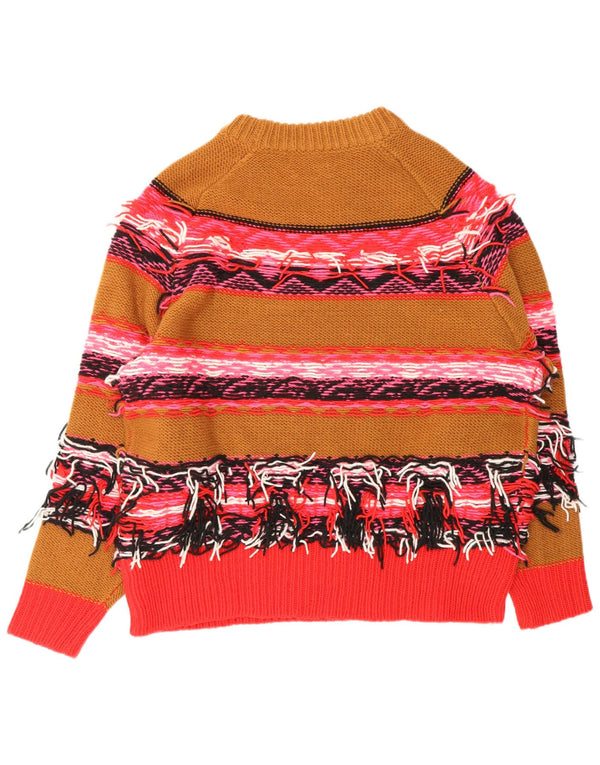 Maglione maglione girocollo da donna Essentiel UK 14 Marrone medio a righe
