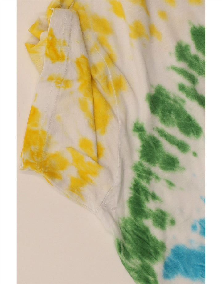 T-shirt da donna CHAMPION Top UK 16 grande cotone tie-dye multicolore