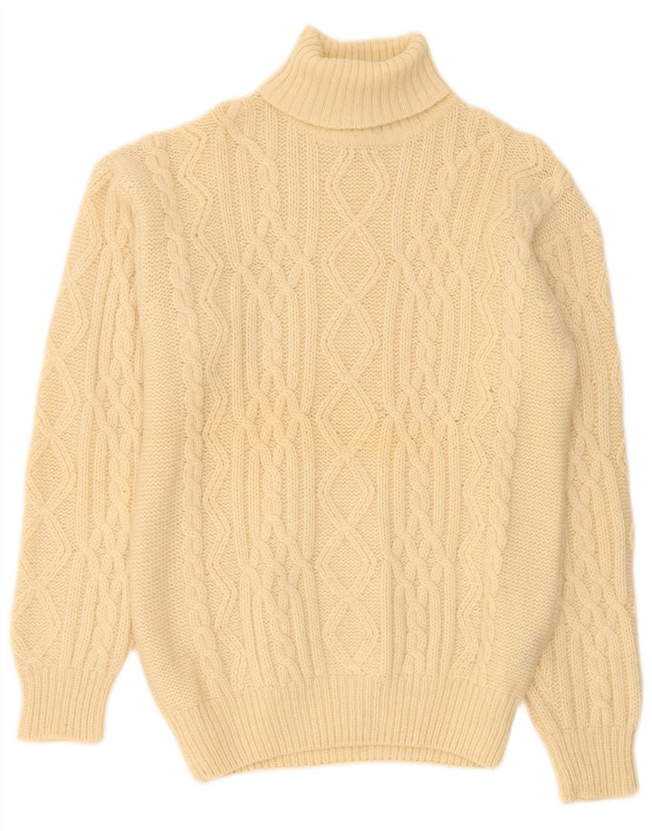 Maglione da uomo a collo alto Edward Spires, grande, in lana beige