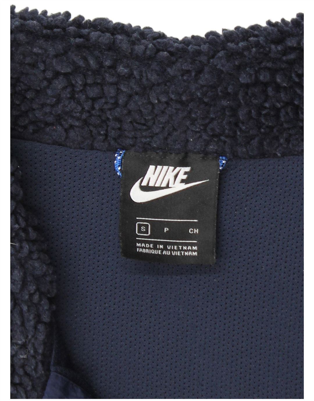 Gilet in pile da uomo NIKE UK 36 Small Blu Navy Colourblock Poliestere Sportivo