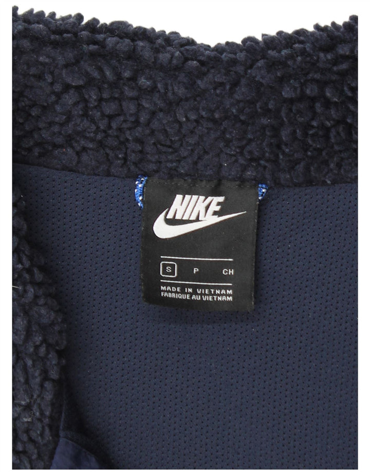 Gilet in pile da uomo NIKE UK 36 Small Blu Navy Colourblock Poliestere Sportivo