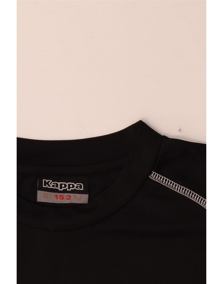 T-shirt grafica Kappa per ragazzi 11-12 anni in poliestere nero