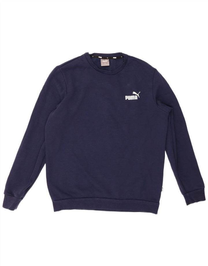 Felpa PUMA da uomo in cotone medio blu navy