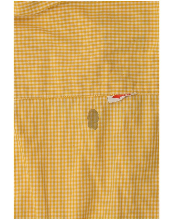 Camicia a maniche corte da uomo Dockers grande in cotone a quadretti giallo
