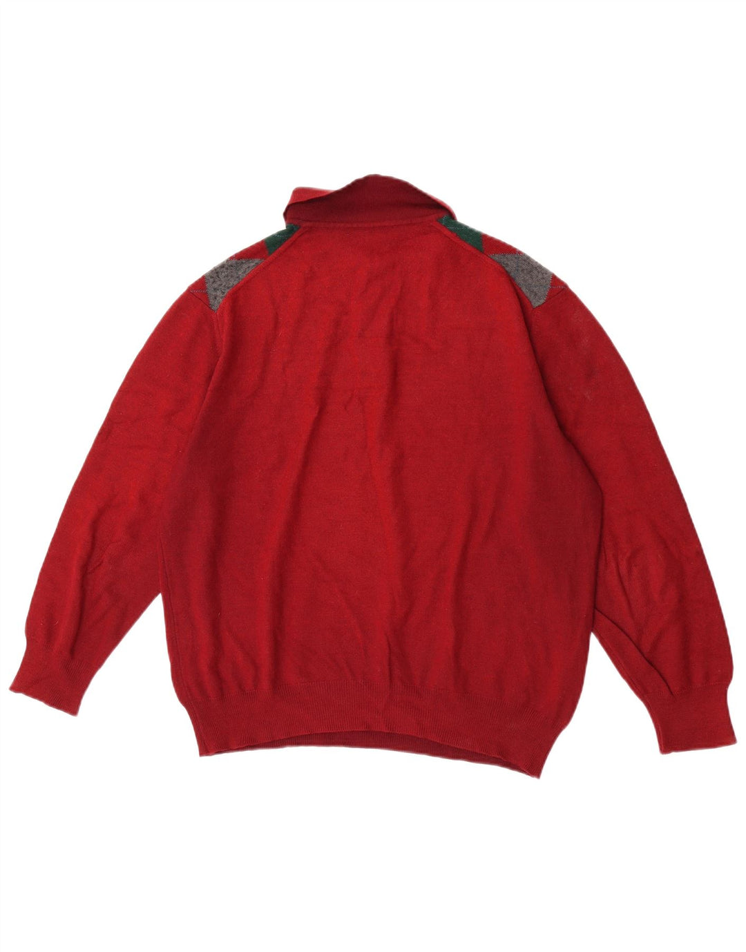 Maglione da uomo con collo alto VINTAGE grande rosso a rombi/diamante