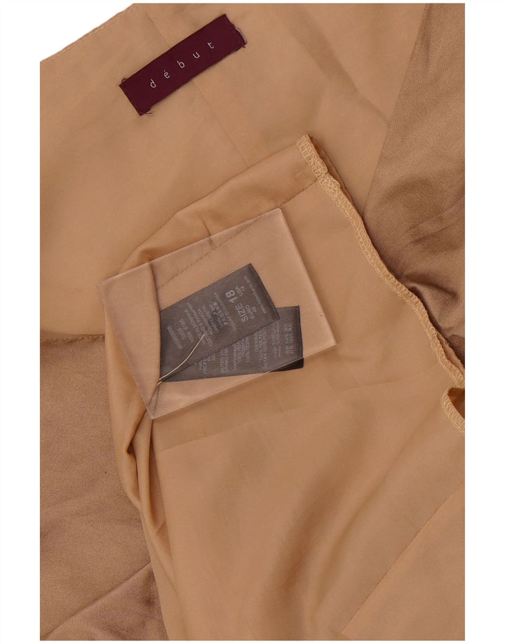 Abito tubino da donna Debut senza maniche con volant sul davanti UK 18 XL Poliestere marrone