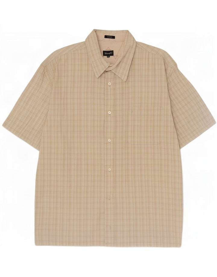 Camicia classica da uomo a maniche corte Wrangler 2XL a quadri beige
