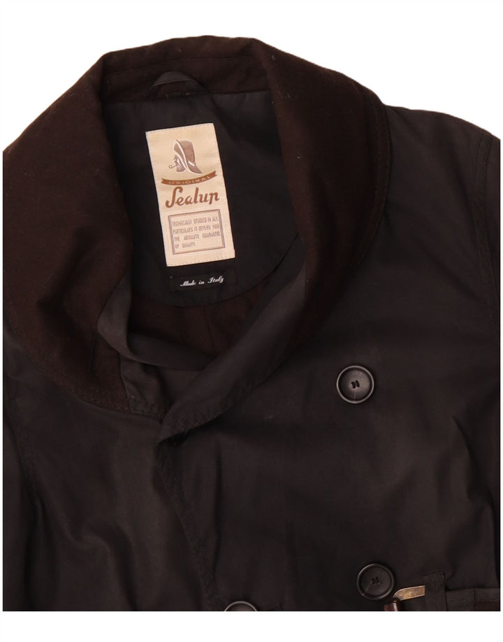 Cappotto doppiopetto da uomo Sealup UK 38 Cotone nero medio