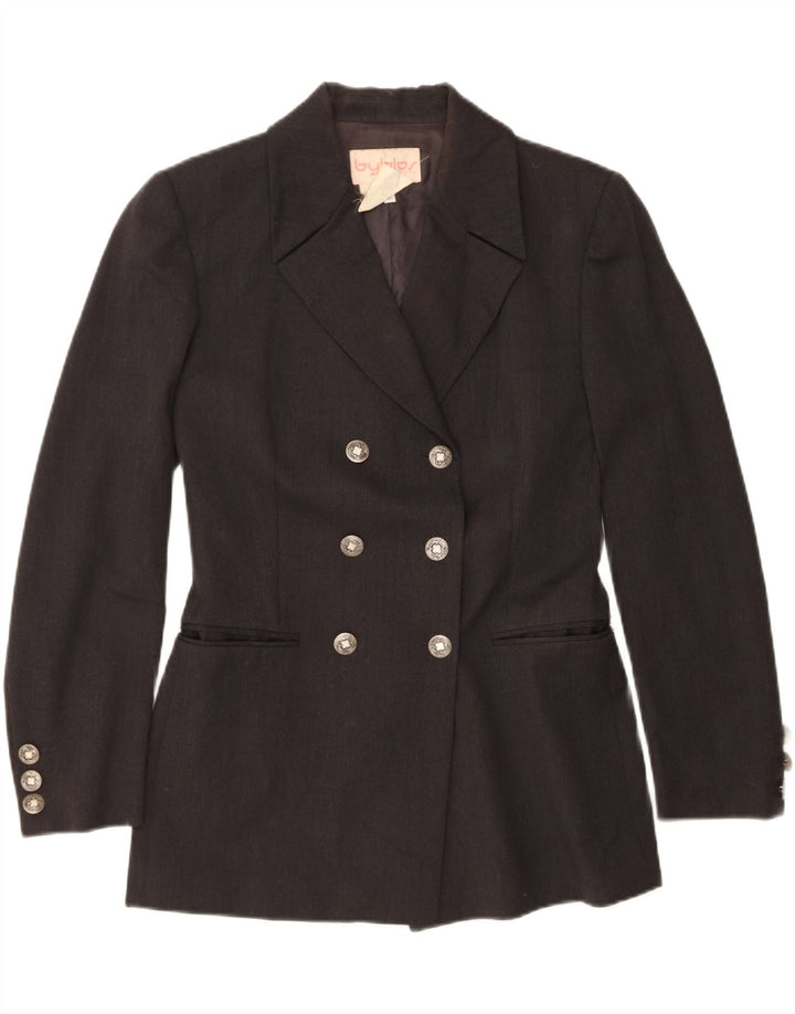 Giacca Blazer Doppiopetto Donna Byblos IT 42 Lana Grigio Medio