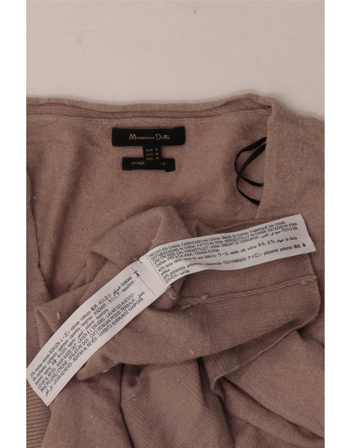 Massimo Dutti Maglione da uomo con scollo a V in lana marrone medio