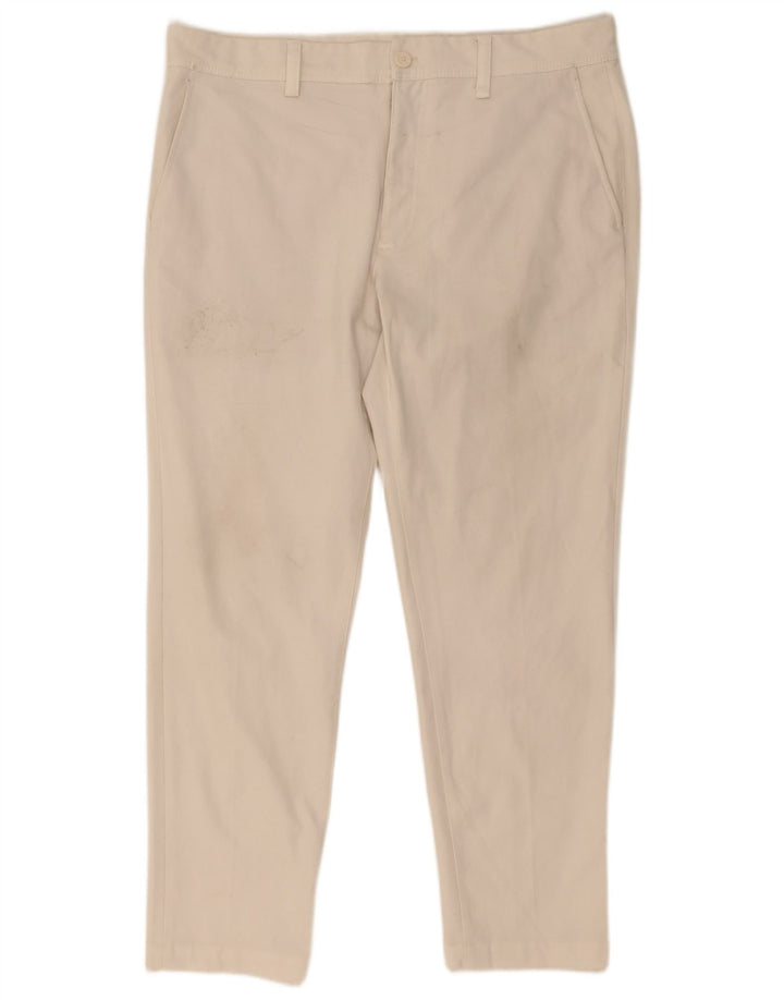 Pantaloni chino slim da uomo Zara EU 44 Large W34 L30 poliestere bianco
