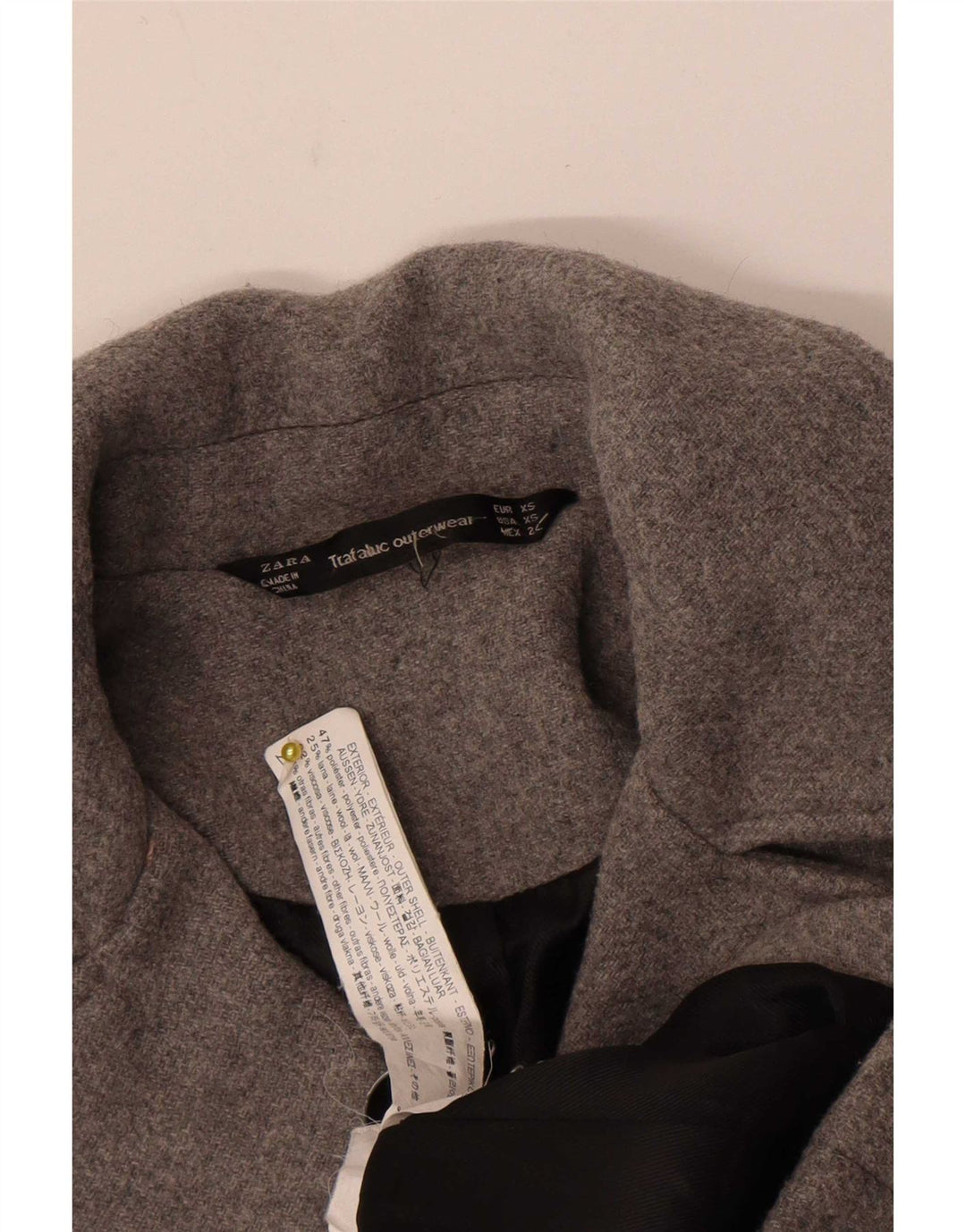Cappotto da marinaio Zara Trafaluc da donna UK 6 XS poliestere grigio
