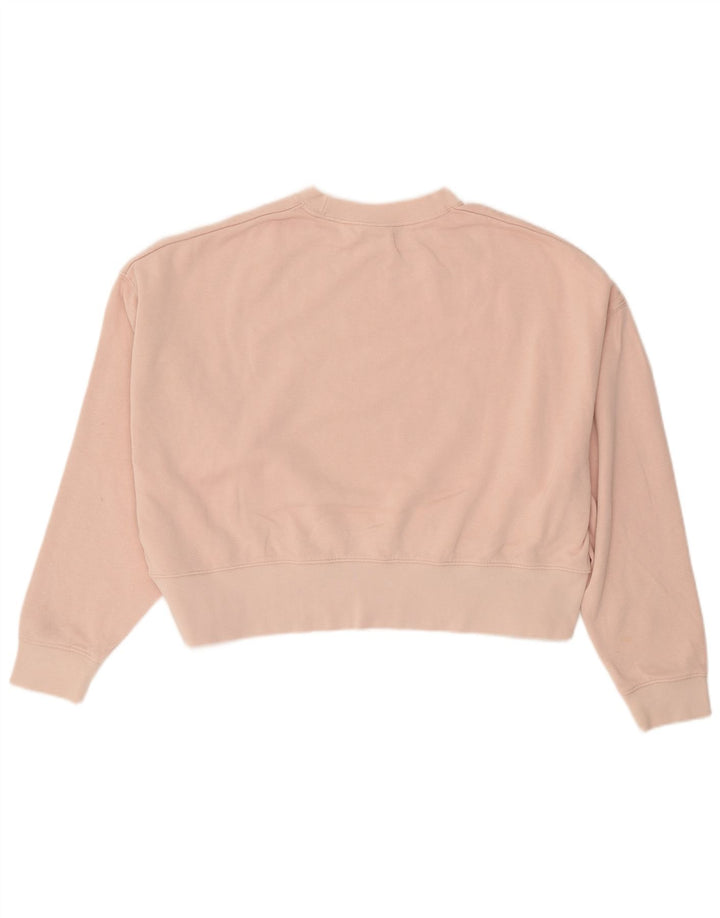 Felpa corta oversize da donna Nike, maglione UK 10, piccolo cotone rosa