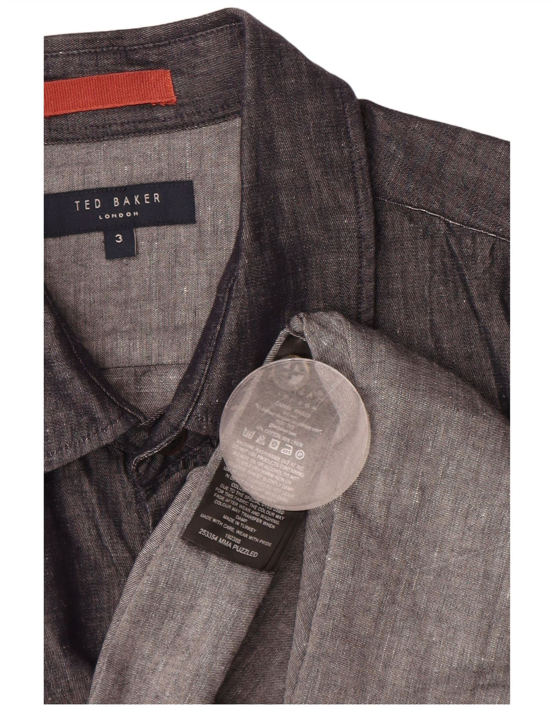 Camicia da uomo TED BAKER taglia 3 media cotone blu navy