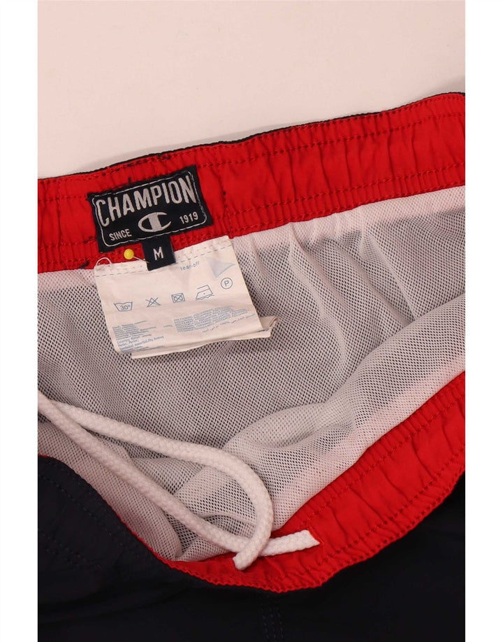 Pantaloncini da bagno grafici da uomo Champion, poliestere medio blu navy