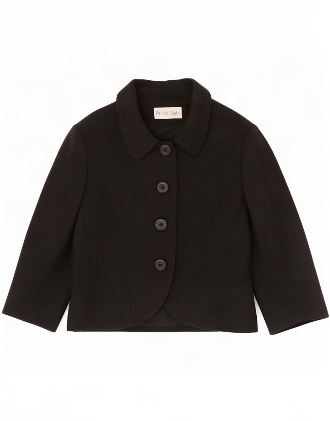 Giacca blazer da donna a 4 bottoni con maniche a 3/4 Phase Eight UK 10 piccola nera