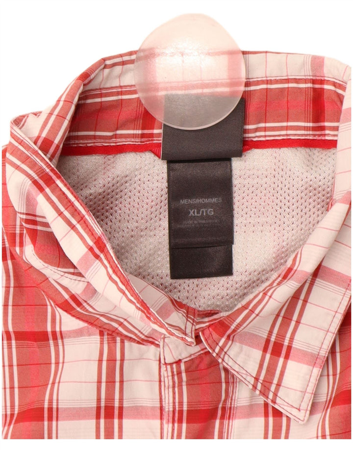 Camicia a maniche corte da uomo The North Face XL in nylon rosso a quadri