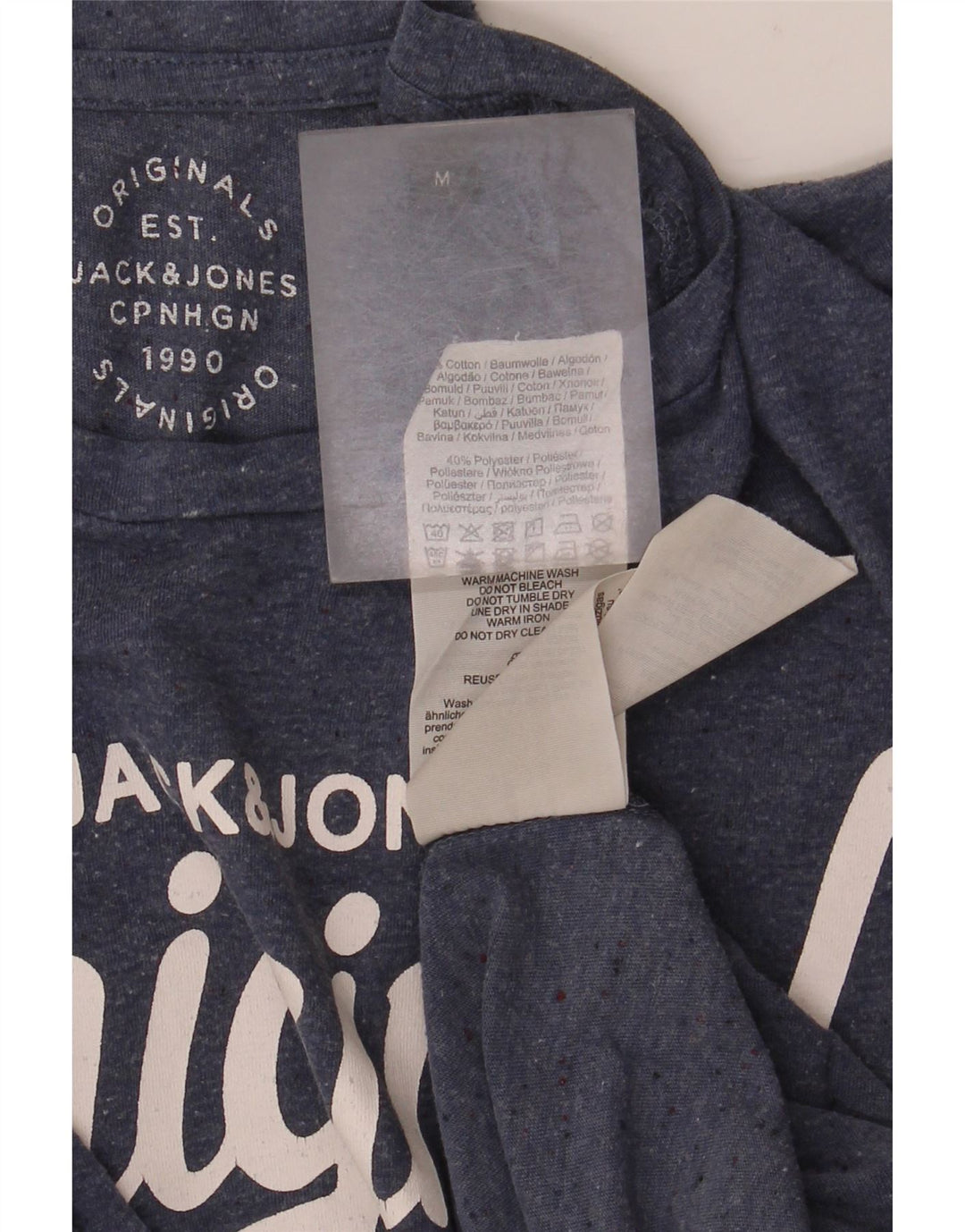 T-shirt grafica da uomo Jack & Jones Top in cotone blu navy medio