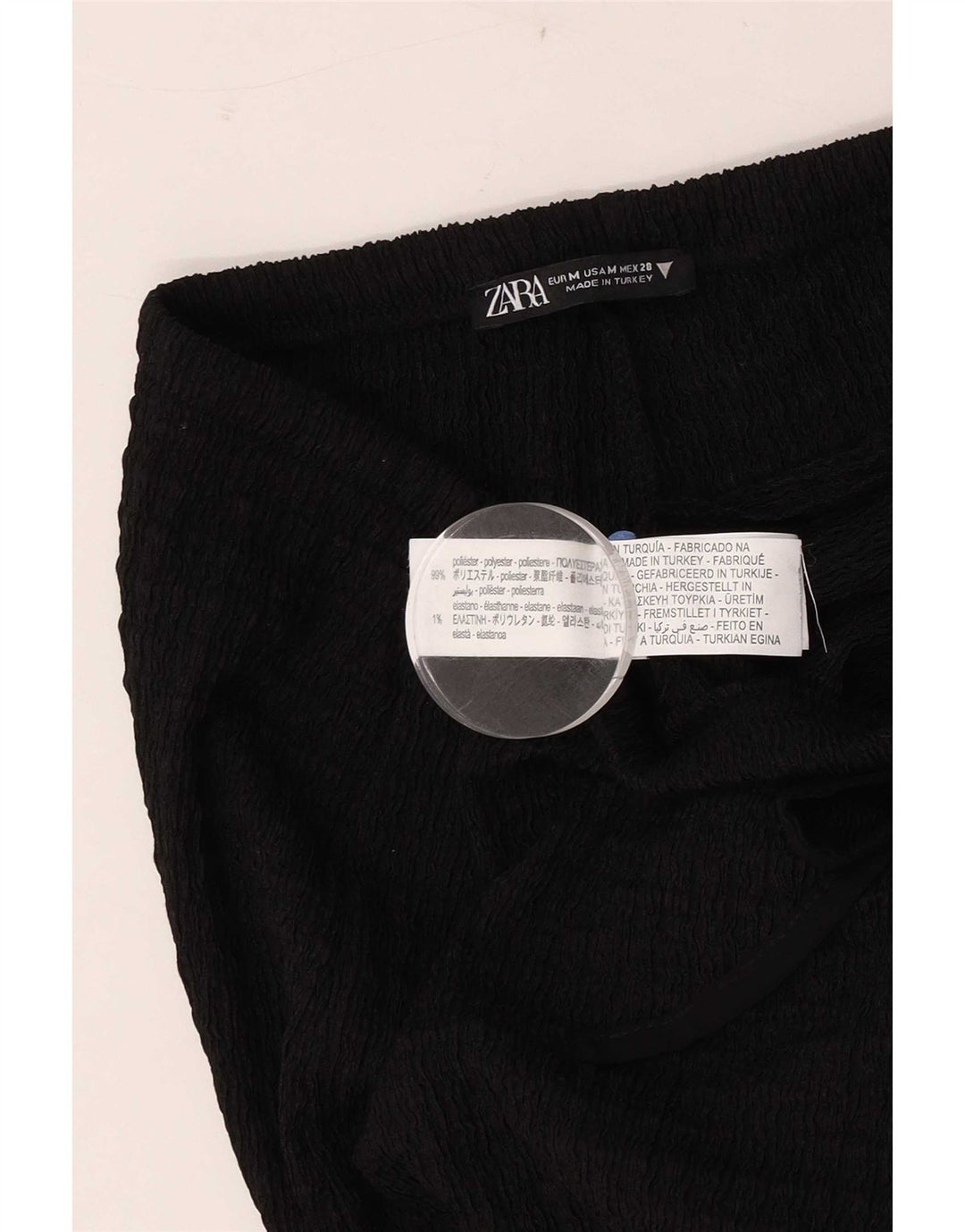 Pantaloni casual a gamba larga da donna Zara medi W28 L31 poliestere nero