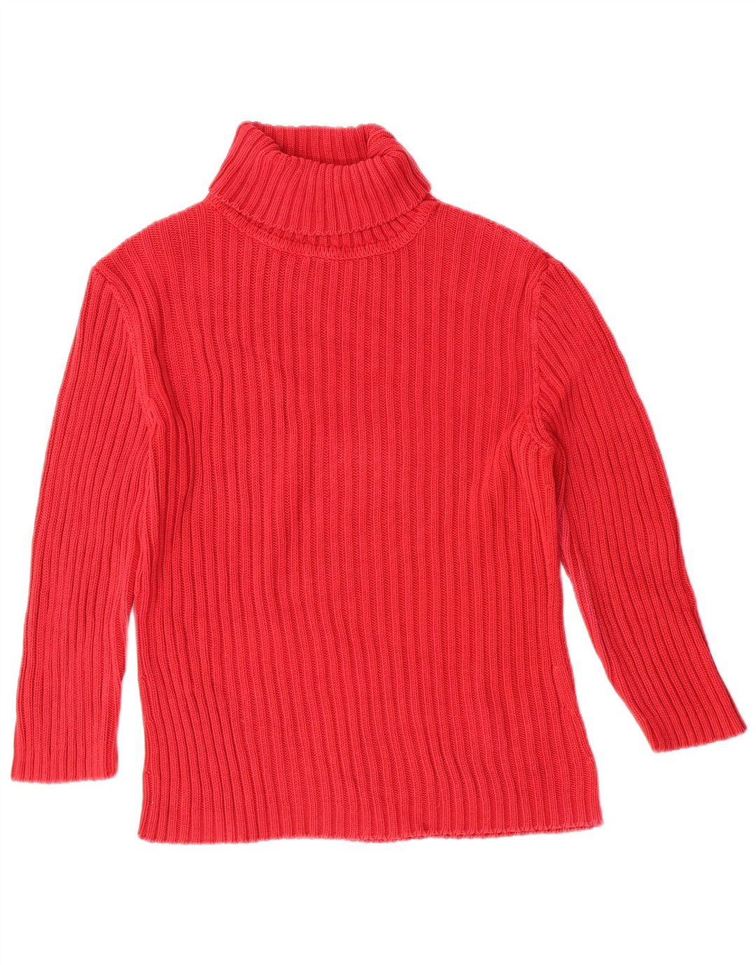 Maglione maglione da donna a collo alto Benetton UK 14 grande classico in cotone rosso