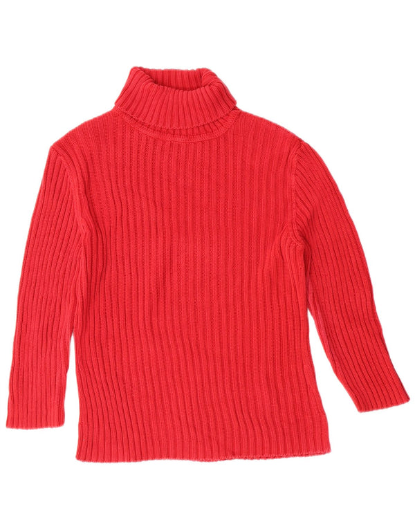 Maglione maglione da donna a collo alto Benetton UK 14 grande classico in cotone rosso