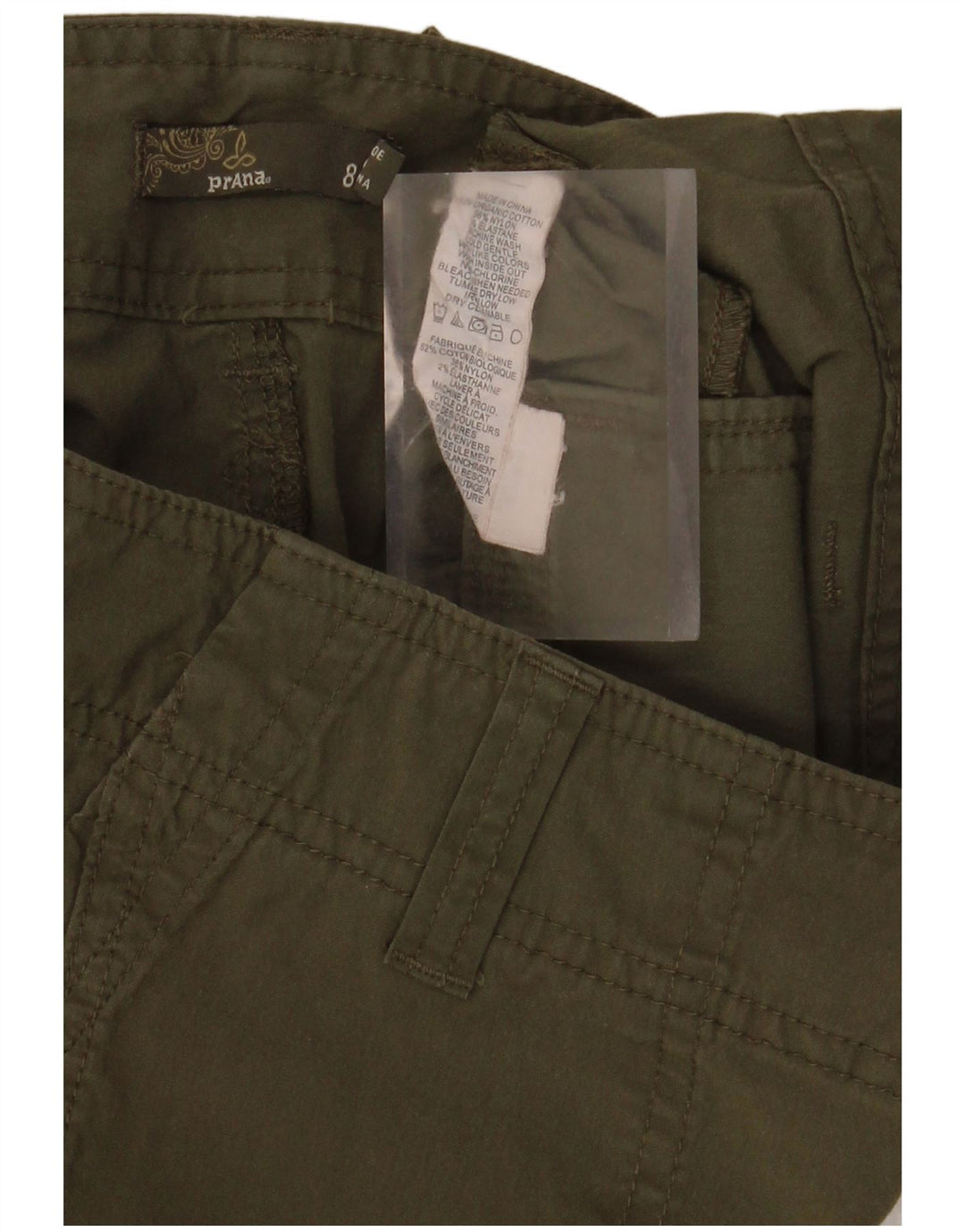 Pantaloncini cargo da donna Prana US 8 Medium W32 cotone kaki